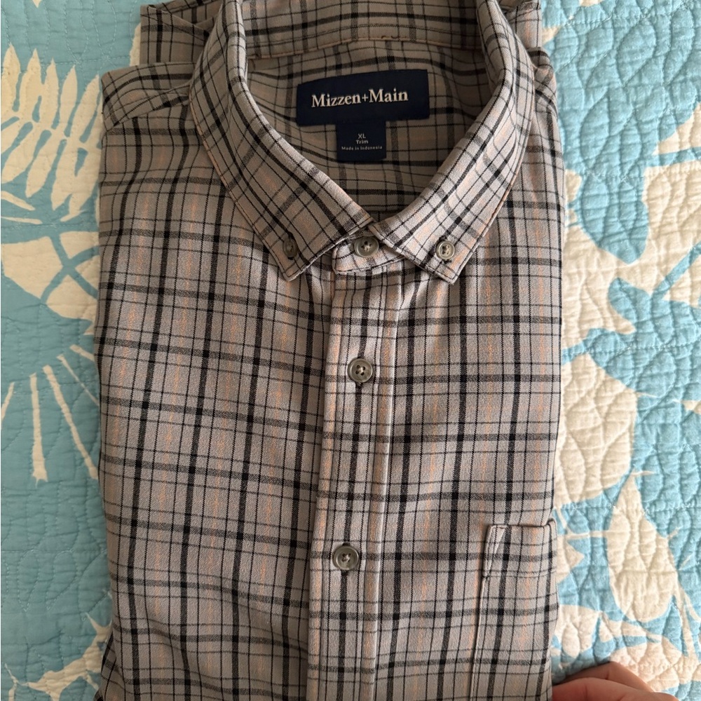 Mizzen & Main City Flannel Dress Shirt XL TRIM FIT - Picture 3 of 4